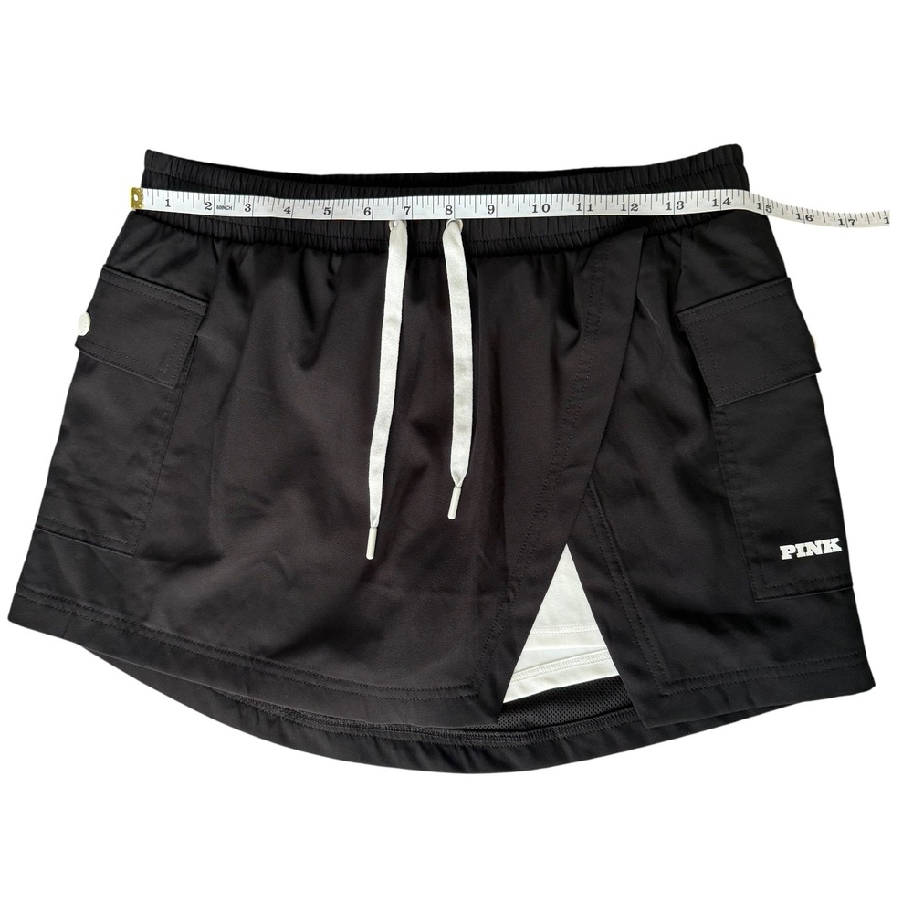 PINK Victoria's Secret NWT Black Cargo Athletic Skort  White‎ Shorts Size Medium - Picture 6 of 8